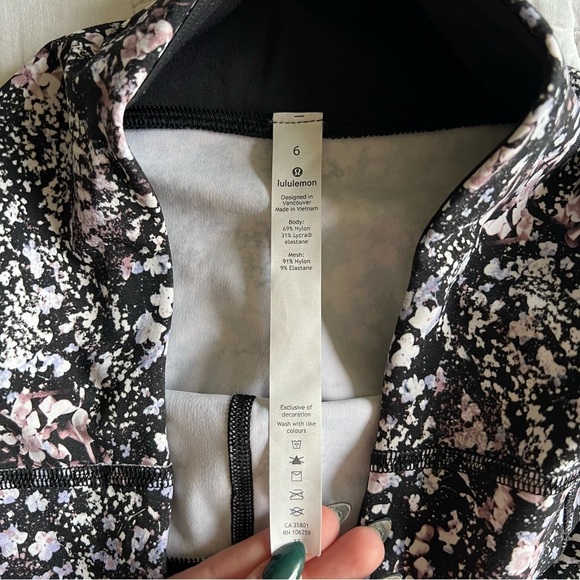 Lululemon - Pace Rival Crop 22" - Floral Spritz Multi / Black - Picture 10 of 15